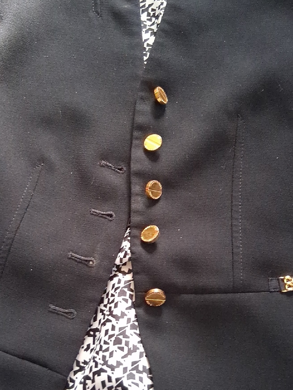 Tahari Black Blazer with Gold Buttons - Picture 4 of 9